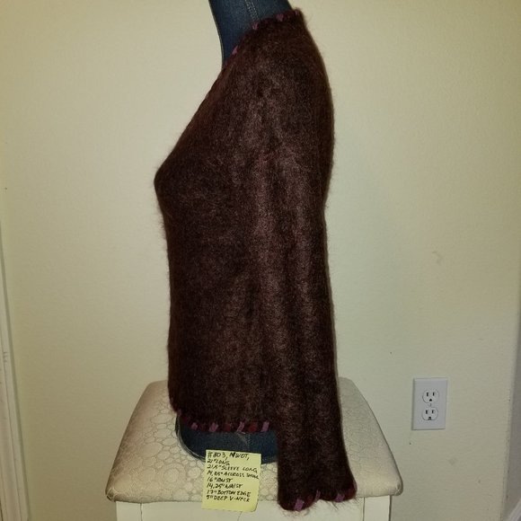 NWOT Classiques Entier Brown V-Neck S #Mohair Wool Crew Neck Sweaters #Hot Fall - Picture 8 of 16